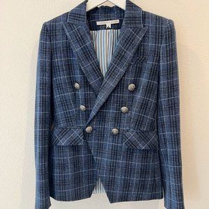 Veronica Beard Miller Wool Blend Plaid Dickey Jacket